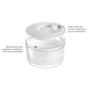 Secador de saladas 5,5L Linha Clear Fresh