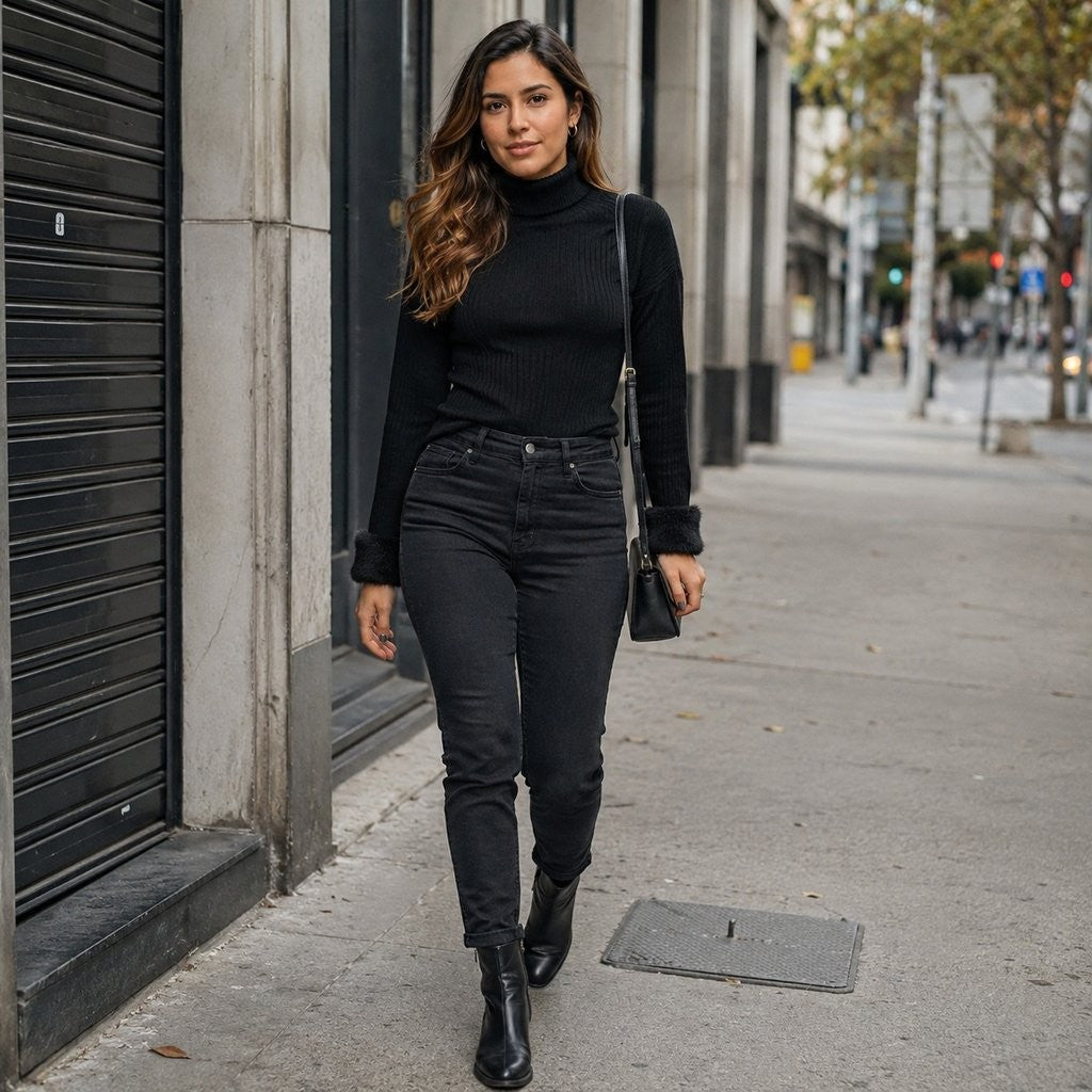 Suéter Feminino Gola Alta Forrado de Veludo - Térmico Macio Manga Longa para Inverno Coreano