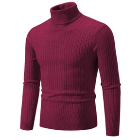 Suéter Masculino de Gola Alta em Malha Quente – Pulôver Casual de Inverno
