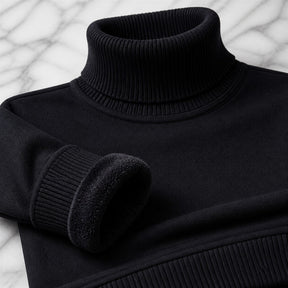 Suéter Masculino Gola Alta Slim - Malha Anti-pilling Quente para Inverno
