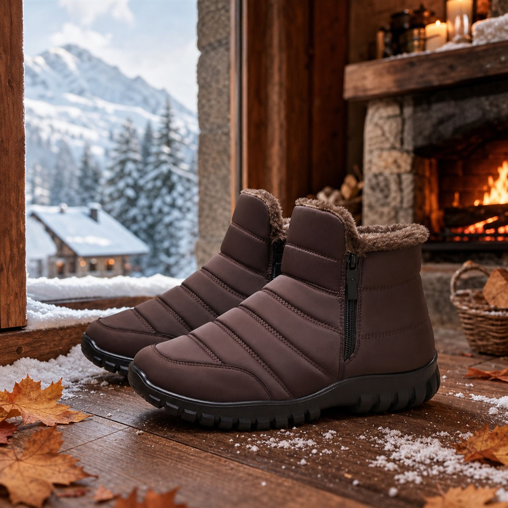 Tênis Masculino Bota de Neve com Zíper - Impermeável, Antiderrapante e Quente para Inverno